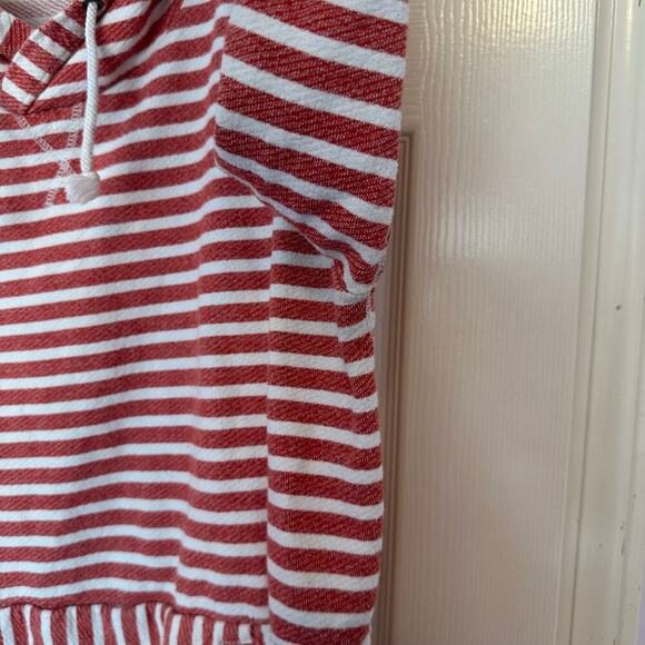 J. Crew Flip-Striped Sweatshirt Size L Red White Cotton Preppy Beach Coastal - Picture 6 of 10